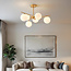 Plafondlamp Venezia goud met melkglas, 6-lichts