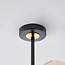 Plafondlamp Venezia zwart met amber glas, 6-lichts