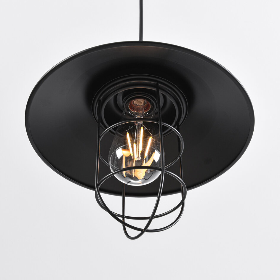 Industriële hanglamp Kiev van zwart staal