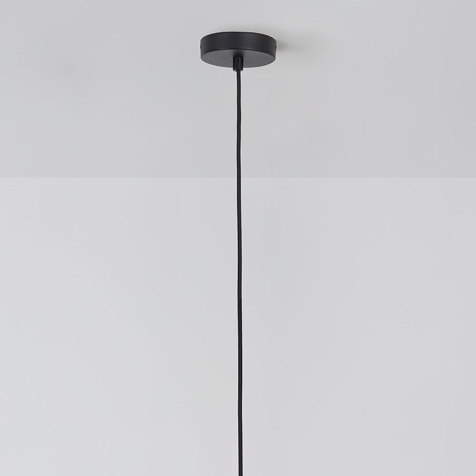 1-lichts hanglamp Ovale - zwart