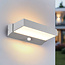 Buitenwandlamp Onyx met sensor - zilver met geïntegreerde LED