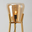 Vloerlamp Ditta van hout met amber glas