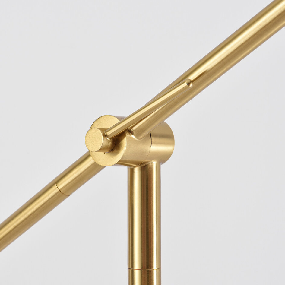 Verstelbare vloerlamp met natuurlijke kap - Bask