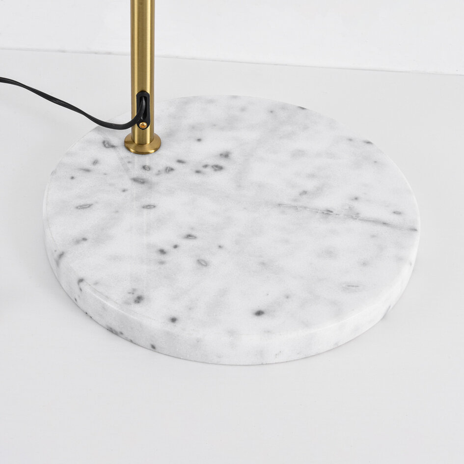 Verstelbare vloerlamp met natuurlijke kap - Bask