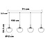 Zwarte hanglamp van rookglas met verloop en 3-staps dimbare LEDs - Amina
