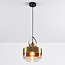 Hanglamp Laure - amber glas art-deco brede bol