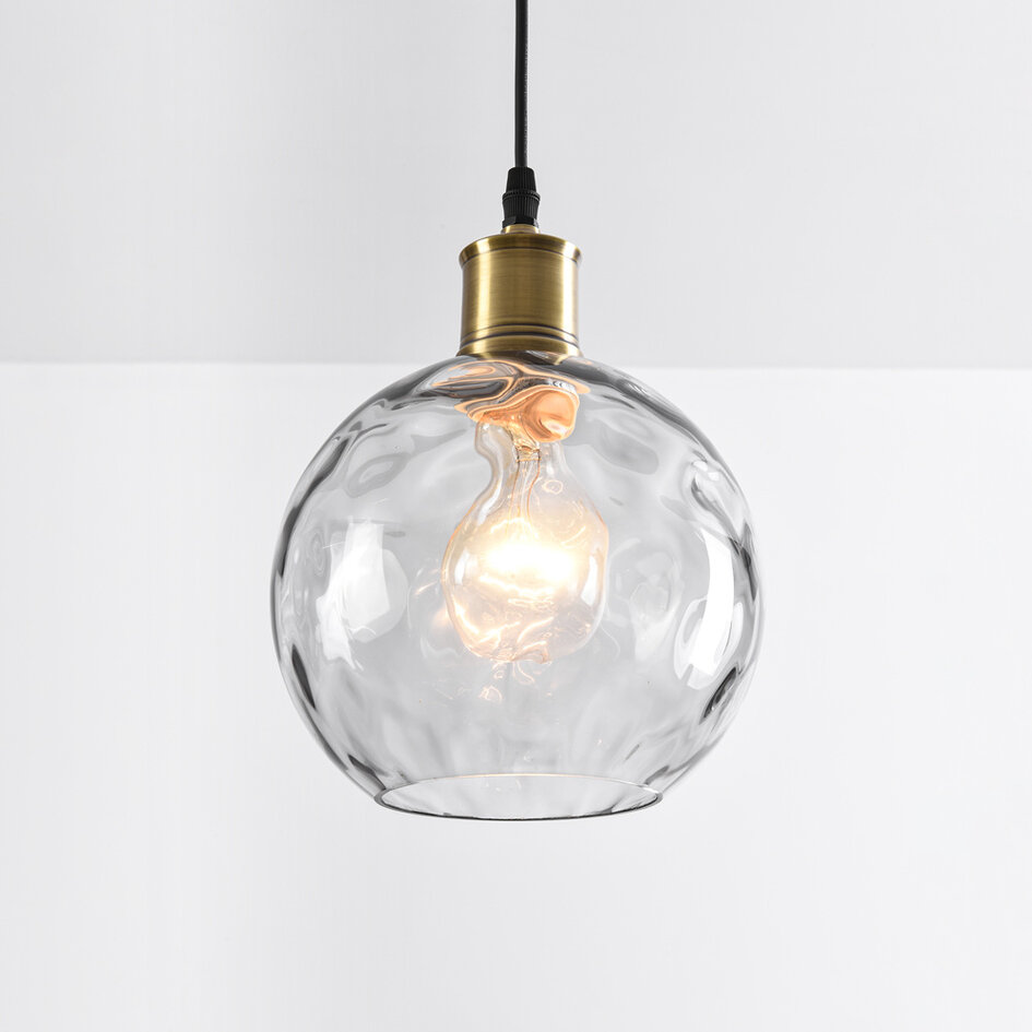 1-lichts hanglamp Lotte - smoke glas met bolling