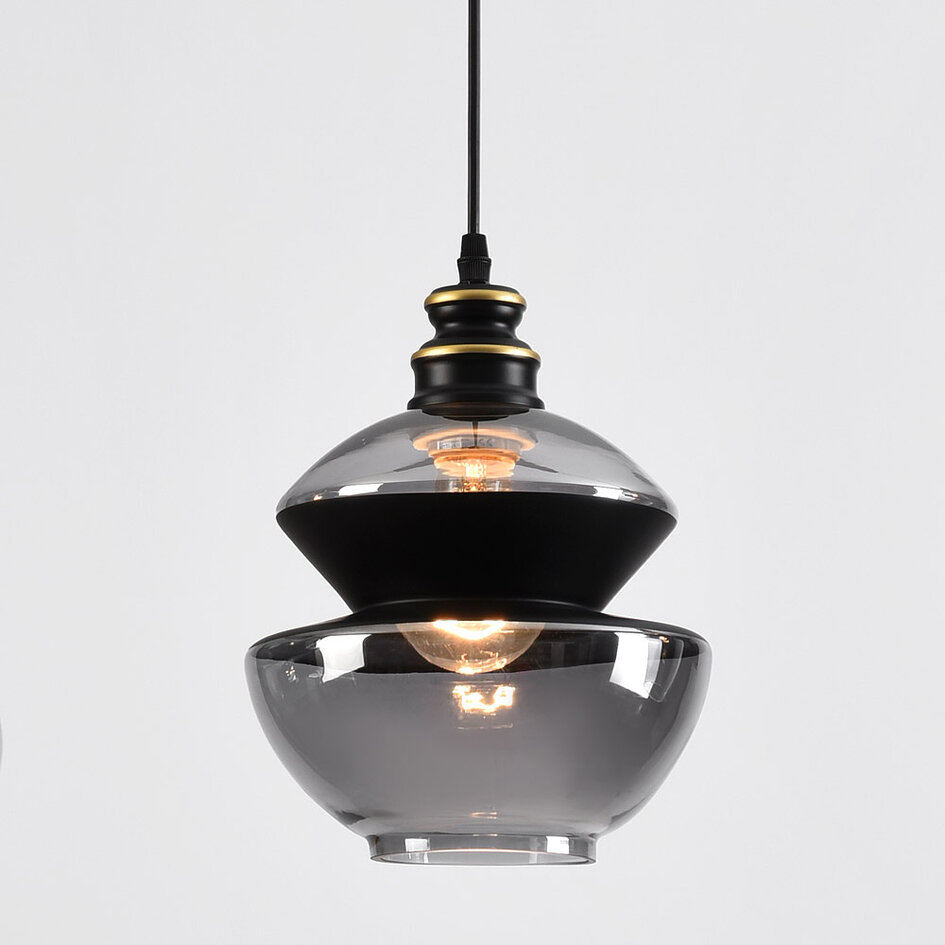 Hanglamp met smoke glas 3-lichts - Sofie