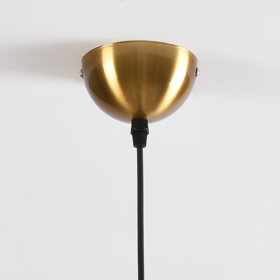 1-lichts hanglamp Lewis met golvend glas