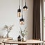 Hanglamp Victor 3-lichts amber glas - amber en zwart