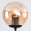 Design hanglamp zwart frame en amber glazen bollen - Hepta