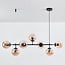 7-lichts hanglamp Hepta - amber glas en zwart