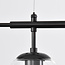 7-lichts hanglamp Hepta - transparant glas en zwart