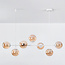 7-lichts hanglamp Hepta - amber glas en wit
