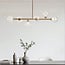 6-lichts hanglamp Aster - goud met transparante glazen bollen