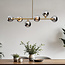 Hanglamp Aster - goud met rookglas en spiegeleffect