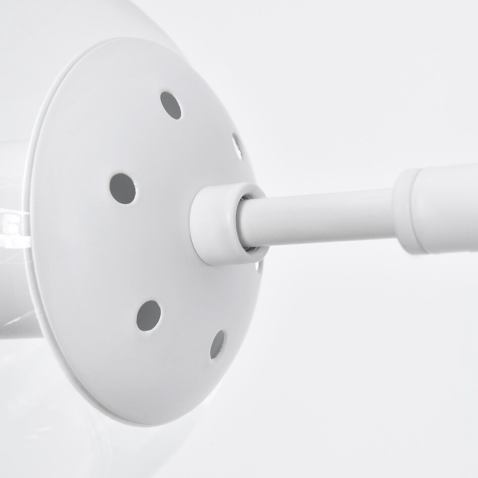 Design hanglamp wit frame en melkwit of transparant glas  - Hepta