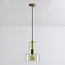Hanglamp Rurka - goud en groen glas