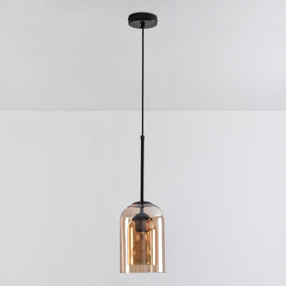 Hanglamp Topel stolpvorm - amber glas