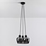 3-lichts hanglamp Ventura - zwart en smoke glas