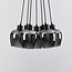 7-lichts hanglamp Ventura - zwart en rookglas