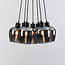 7-lichts hanglamp Ventura - zwart en rookglas