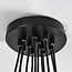 12-lichts hanglamp Ventura - zwart en smoke glas