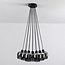 12-lichts hanglamp Ventura - zwart en smoke glas