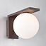 Buitenwandlamp Luna - bruin met melkwitte kap