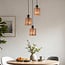 3-lichts hanglamp Canico - zwart en touw