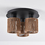 3-lichts bohemian plafondlamp met geweven touw - Canna