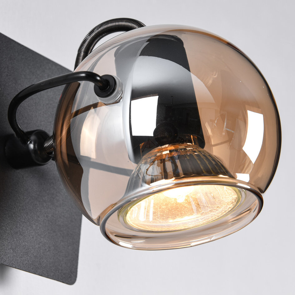 Draaibare inbouw wandspot met amber glas - Jace