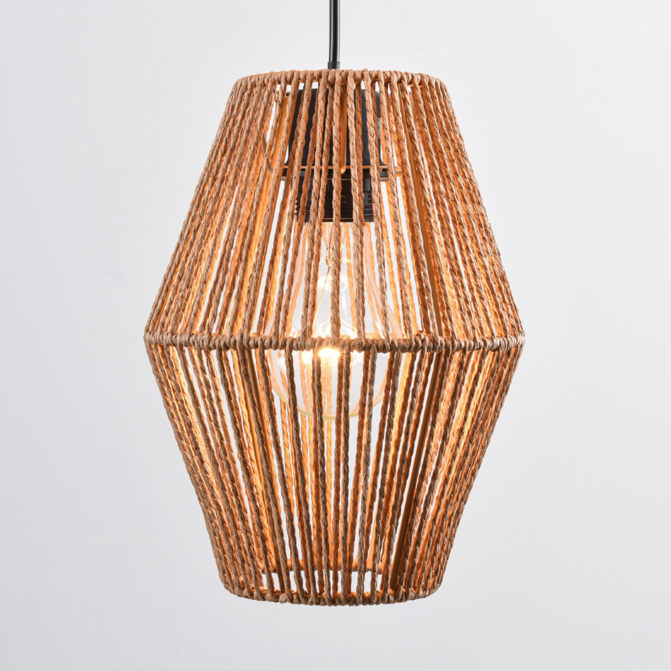Bohemian hanglamp met gevlochten touw, 3-lichts - Tiga