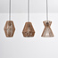 3-lichts hanglamp Intan - touw