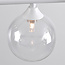 6-lichts hanglamp Aster - wit frame met transparante glazen bollen