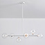 Hanglamp Aster met wit frame en transparante glazen bollen