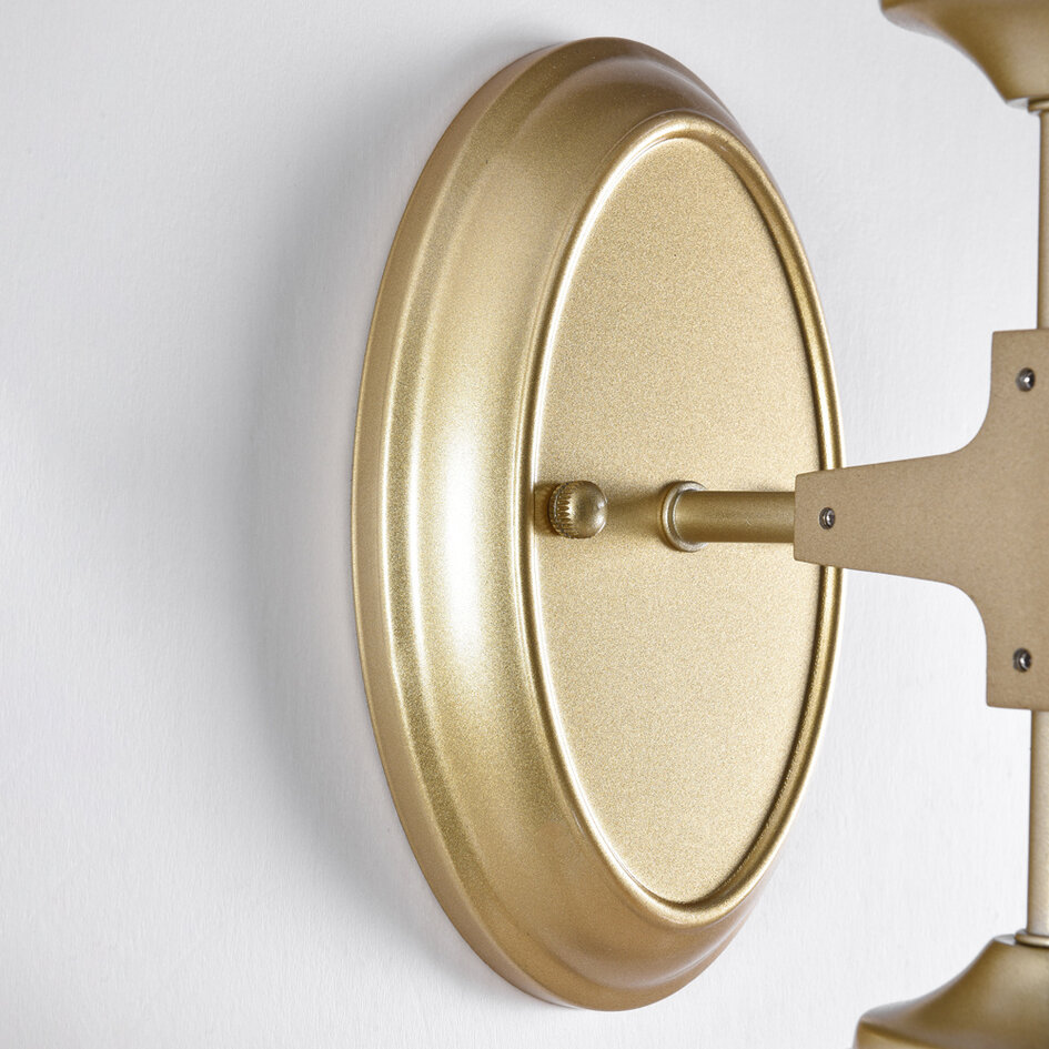 Wandlamp goud met amber glas - Larissa