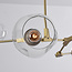 5-lichts hanglamp Selini - transparant glas en goud