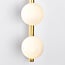 3-lichts wandlamp Taj  - witte bollen en goud