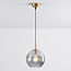 Hanglamp Johnny met geribbeld smoke glas