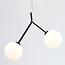 Asymmetrische hanglamp Dexter 2-lichts met glazen bollen