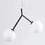 Asymmetrische hanglamp Dexter 2-lichts - melkwit glas