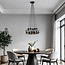 7-lichts hanglamp Ventura - zwart en rookglas