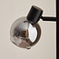 Moderne mat zwarte staande lamp met smoke grijs glas - 3-lichts Mesa