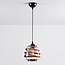 Hanglamp met golvend glas en bronzen details - Mace