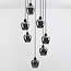 7-lichts hanglamp Hollister - zwart met smoke grijs glas