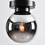 Plafondlamp Brandon met smoke glas en spiegeleffect
