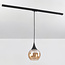 1-fase rail hanglamp Nya met amber rond glas
