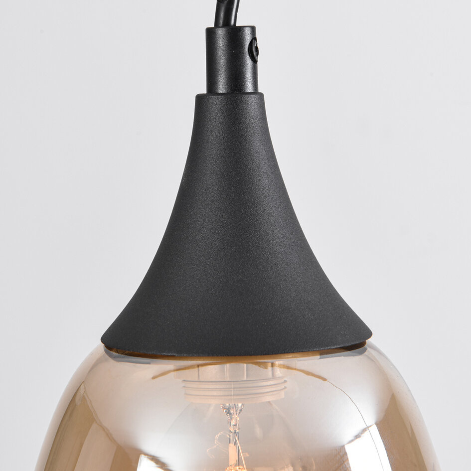 1-fase rail hanglamp Noi met amber glas - druppel