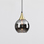 1-fase rail hanglamp Nya goud met smoke glas - rond
